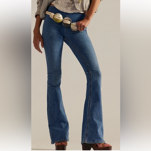 We The Free Denim - We The Free Penny Flare Pull On Stretch Bell Bottoms Rich Blue Size 25 New